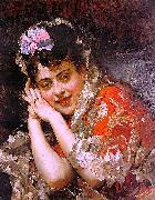 Raimundo Madrazo The Model Aline Masson with a White Mantilla oil